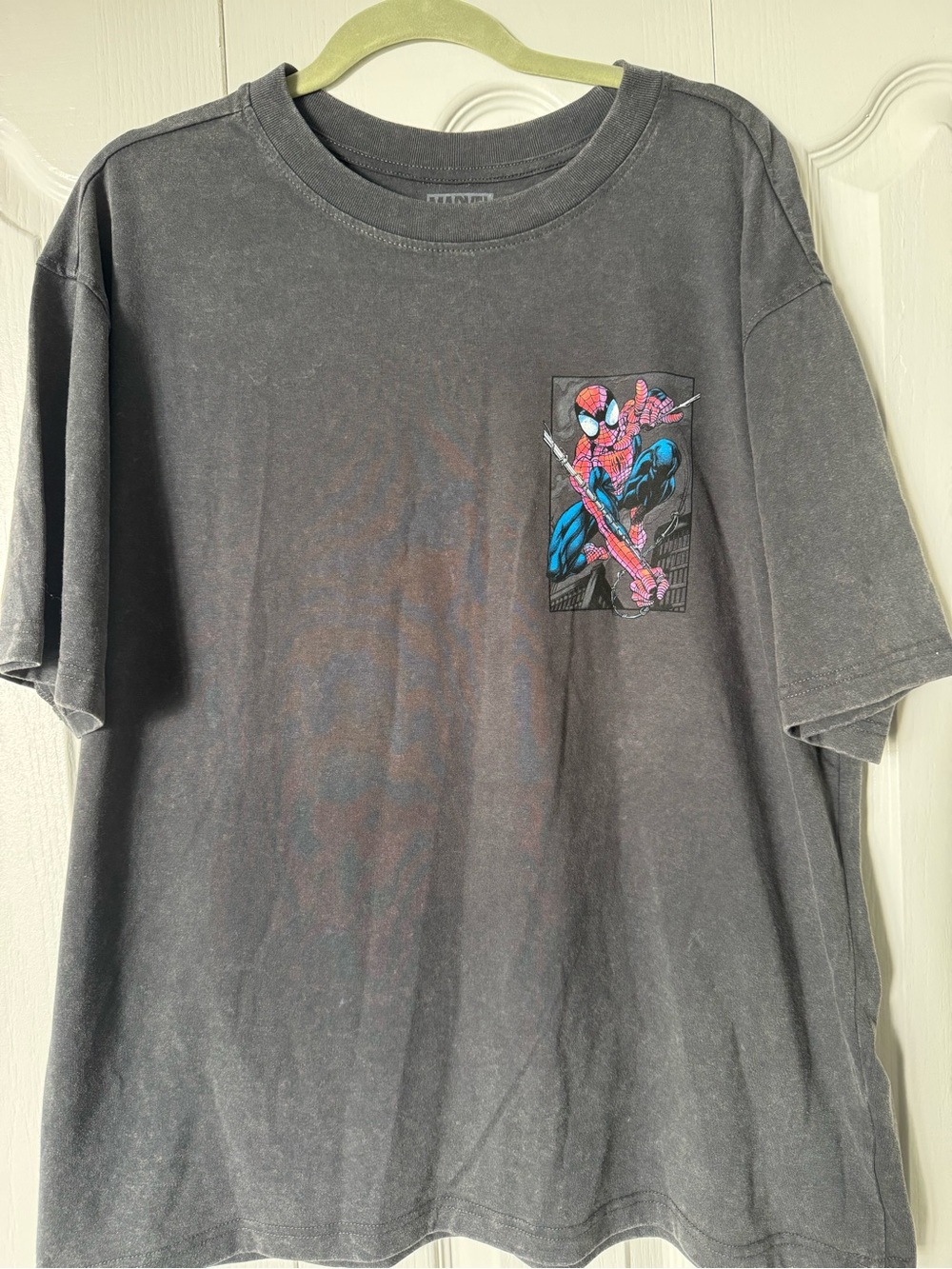 Marvel Men’s Spider-Man Pocket Graphic Tee - Charcoal with Red & Blue